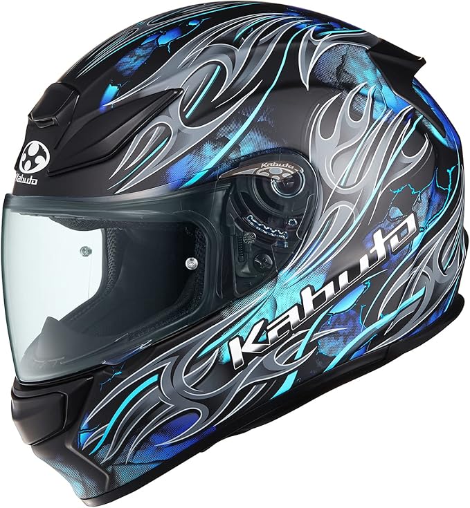 ogk kabuto 摩托车头盔 全盔 shuma flame 亚光黑蓝色 (尺寸:xl)